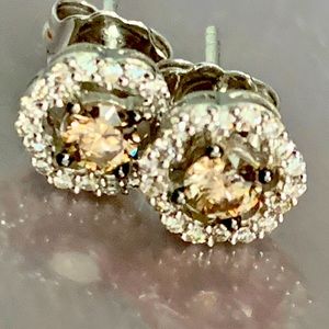 NEW LeVian Diamond White Gold Pierced Earrings
